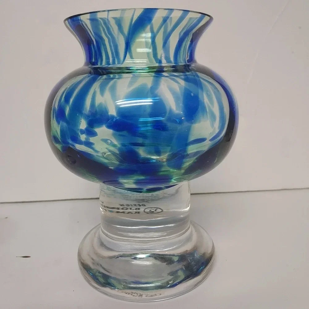 Sea of Sweden BJORN RAMEL Art Glass Vase/Candle Holder - Original Label Sticker